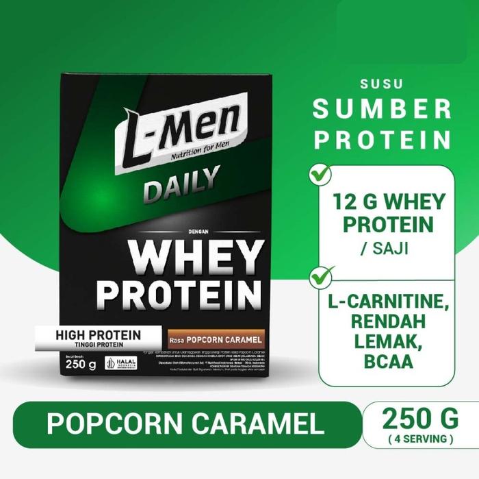 Gambar L-Men Daily Whey Protein Popcorn Caramel 250 Gr Box 250Gr - 2025 dari Little Avant_NEW undefined Tokopedia