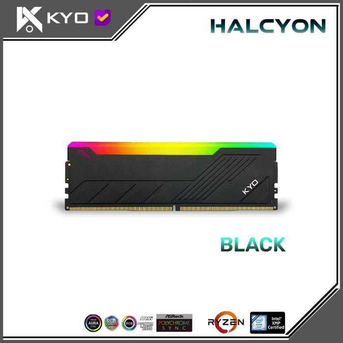 Gambar Memory KYO HALCYON RGB DDR5 PC 41600 5200Mhz 32GB 2x16GB Ram Dual - BLACK dari KYO Indonesia_NEW undefined Tokopedia