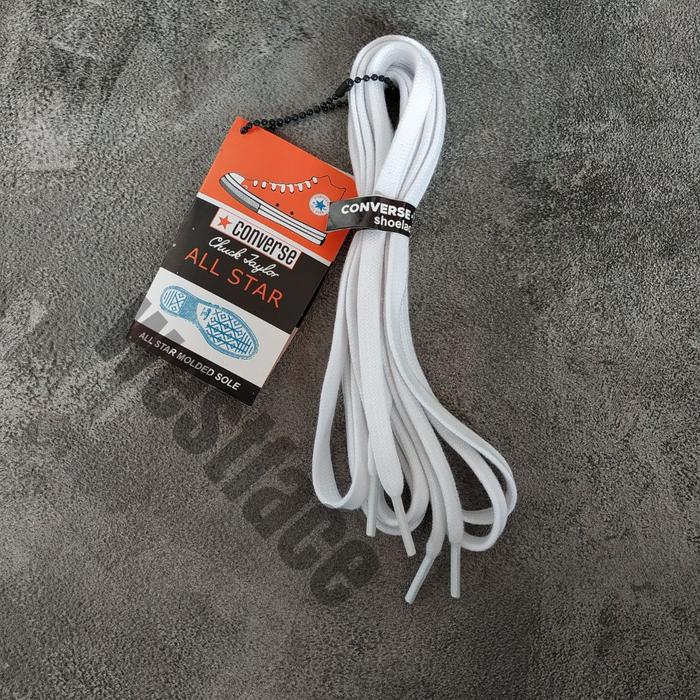 Gambar TALI SEPATU CONVERSE SNEAKERS TALI SEPATU FLAT PIPIH SNEAKERS ORIGINAL - Putih dari Basiclook undefined Tokopedia