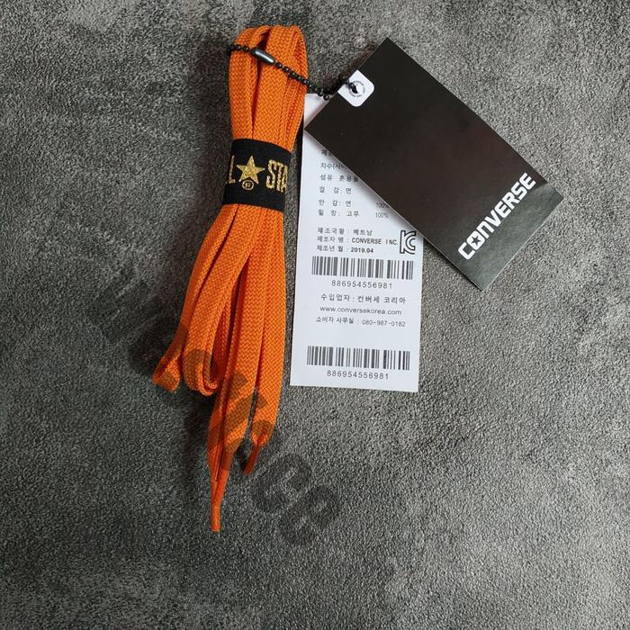 Gambar TALI SEPATU CONVERSE SNEAKERS TALI SEPATU FLAT PIPIH SNEAKERS ORIGINAL - Orange dari Basiclook undefined Tokopedia