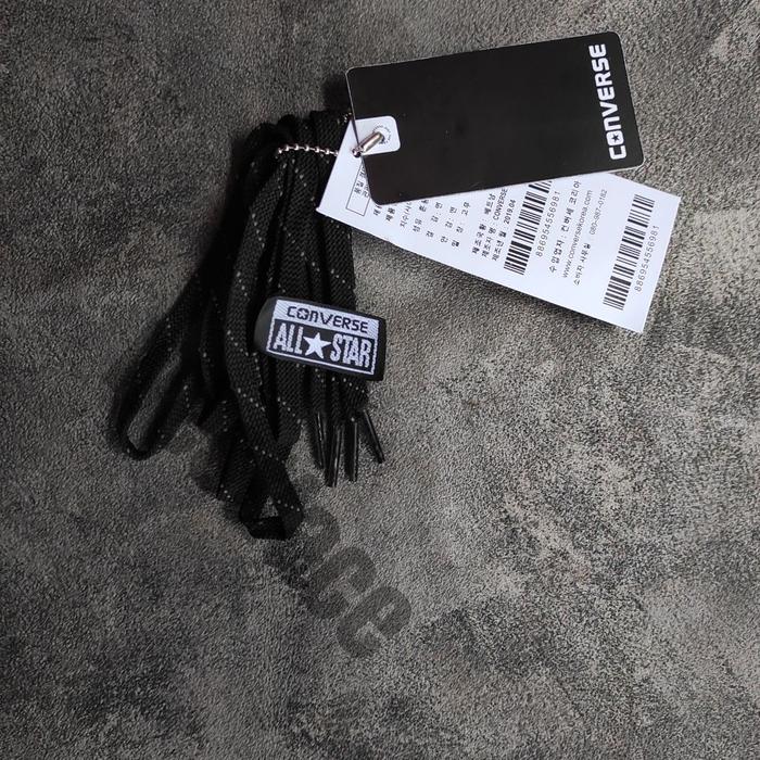 Gambar TALI SEPATU CONVERSE SNEAKERS TALI SEPATU FLAT PIPIH SNEAKERS ORIGINAL - hitam motif dari Basiclook undefined Tokopedia