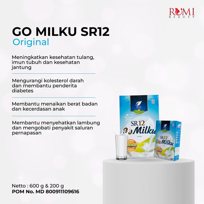 Gambar SR12 GO MILKU Sachet Susu Kambing Etawa Bubuk Isi 40 pcs Susu Go Milku SR12 Premium Tanpa Gula BPOM - Original dari SR12Rumibeauty undefined Tokopedia
