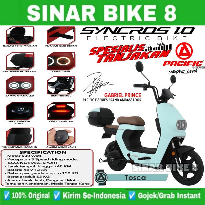 Gambar Sepeda Listrik PACIFIC SYNCROS 1.0 500 Watt Electric E Bike - Tosca  dari Toko Sepeda Sinar Bike 8 undefined Tokopedia