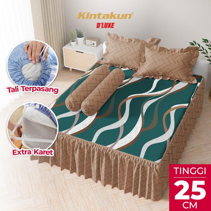 Gambar Kintakun DLUXE Sprei satu set Rumbai Panjang 39cm 160x200 Multivarian Sarung Bantal Guling Karet Kain Tali Murah [KAMAR RUMAHKU] - Heliana dari Kamar Rumahku undefined Tokopedia