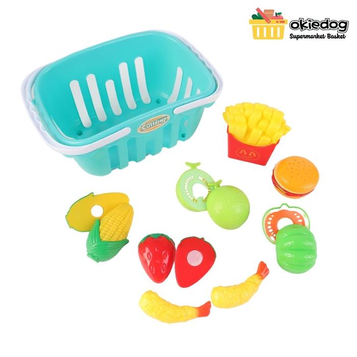Gambar Okiedog Supermarket Basket - Mainan Keranjang Belanja, Mainan Potong Buah Sayur - Mix Foods dari Tosyen Okiedog undefined Tokopedia
