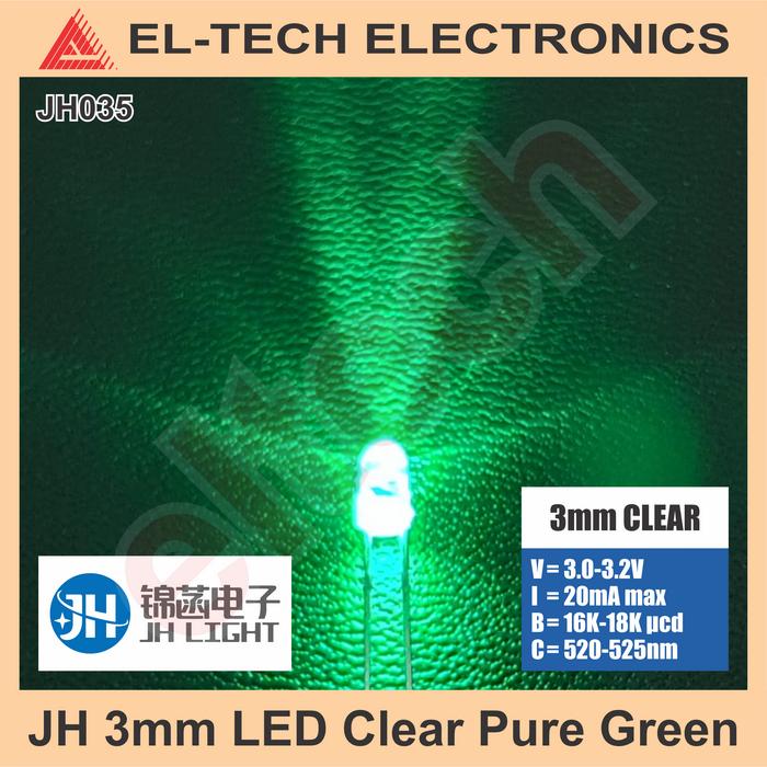 Gambar 10pcs LED 3mm 3 mm Lampu Clear Bening Merah Kuning Hijau Biru Putih HQ - Hijau dari ELTECH online undefined Tokopedia