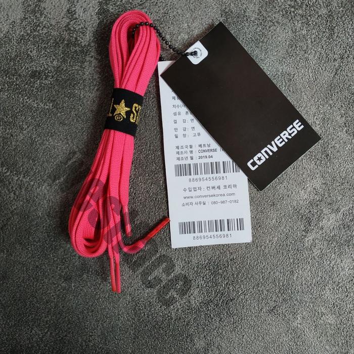 Gambar TALI SEPATU CONVERSE SNEAKERS TALI SEPATU FLAT PIPIH SNEAKERS ORIGINAL - PINK SALEM dari Basiclook undefined Tokopedia