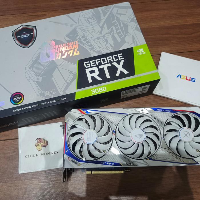 Gambar VGA NVIDIA RTX 3080 ASUS GUNDAM RARE ITEM! MULUS BERGARANSI dari Chill Monkey undefined Tokopedia