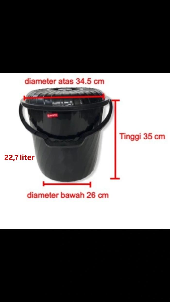 Gambar Ember Plastik Serbaguna | Ember Plastik Tanpa Tutup | Dengan Tutup - Hitam6Gln-Tutup dari Peralatan Kebersihan undefined Tokopedia