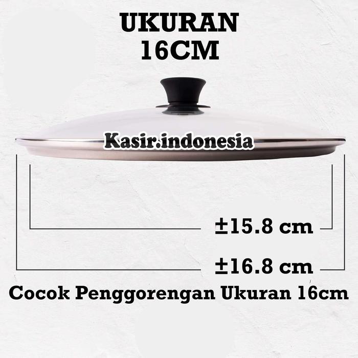 Gambar Tutup Panci Kaca Garansi Harga Termurah Diameter 16 - 40 Cm+Knop Bulat - 16+knop, Extra Bubble dari Kasir Indonesia undefined Tokopedia