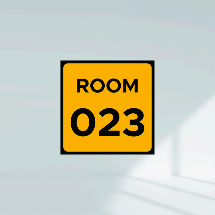 Gambar TANDA PETUNJUK NOMOR KAMAR / NOMOR RUMAH / NOMOR KOSAN (CUSTOM) - AKRILIK 10X10 CM - HITAM-KUNING dari Mandala Digital - Rabas undefined Tokopedia