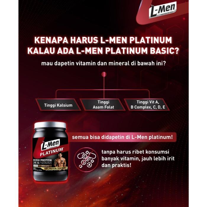 Gambar [Ready] Keonik Shop | L-Men Platinum Basic Whey Protein Unflavoured 800Gr Whey Protein – 24 Serving - Hipro 25 - 800Gr dari Kasih Persada Market undefined Tokopedia