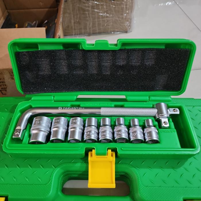 Gambar Kunci Sok Set Tekiro 10 pcs 8-24 Box Plastik / 10pcs 8mm - 24mm - 6PT dari Karya pratama abadi undefined Tokopedia
