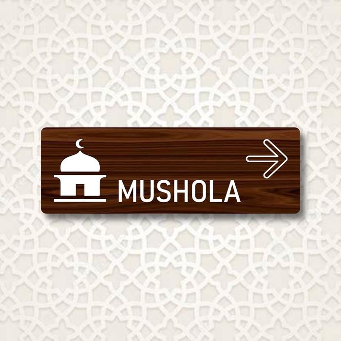 Gambar Papan arah mushola - Tulisan mushola acrylic - Signage mushola - Papan tanda mushola, 10x30 cm - Design-1 dari arcamas undefined Tokopedia