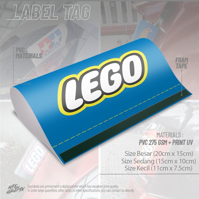 Gambar Label Tag LEGO Variasi Penutup Pintu Bagasi Hiasan Stiker Lego Mobil dan Motor - Biru, SEDANG (15X10) dari HogMX undefined Tokopedia