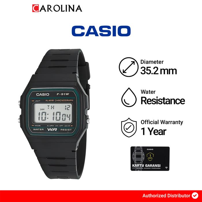 f 91w buy casio watches Promo Jam Tangan Pria Casio General F-91W-3D Digital Dial Black Resin Band  di Carolina Watch Tokopedia