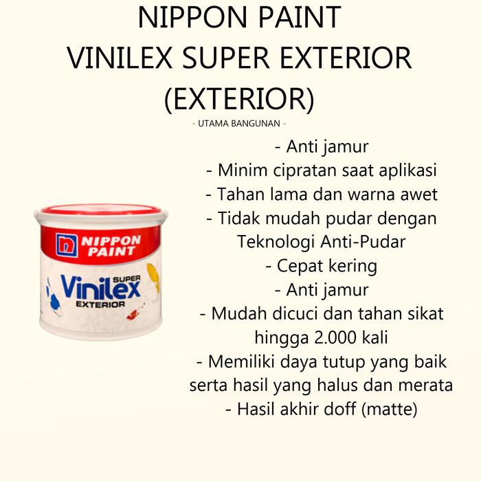 Gambar CAT TEMBOK EKSTERIOR NIPPON PAINT - MINER GRAY/N2004T - Super Vinilex dari UTAMA-BANGUNAN undefined Tokopedia