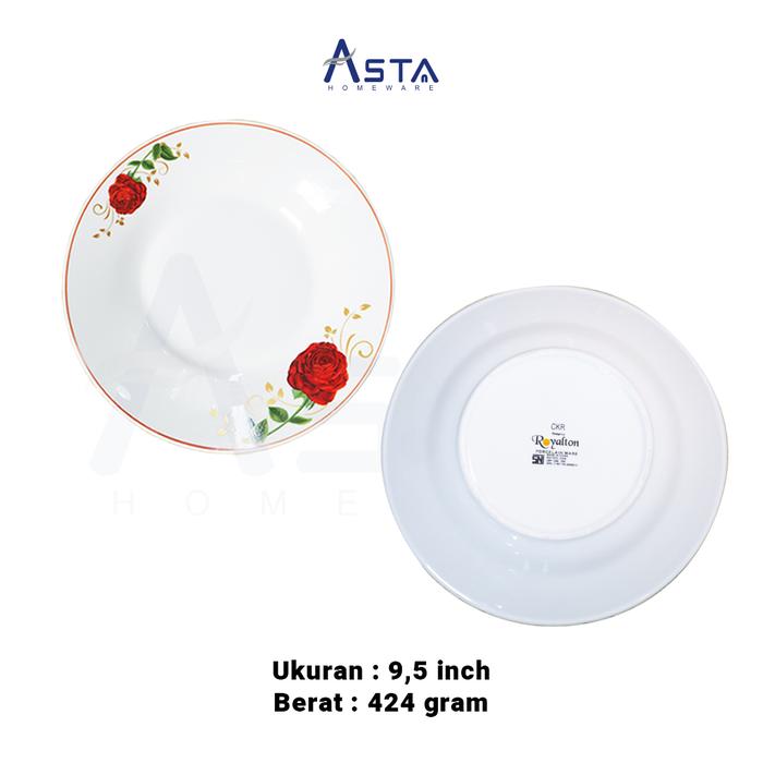 Gambar Asta Piring Makan Lontong Keramik 9,25 inch Piring Porcelain 9,25” - Mawar merah, 1 pcs dari Asta Homeware undefined Tokopedia