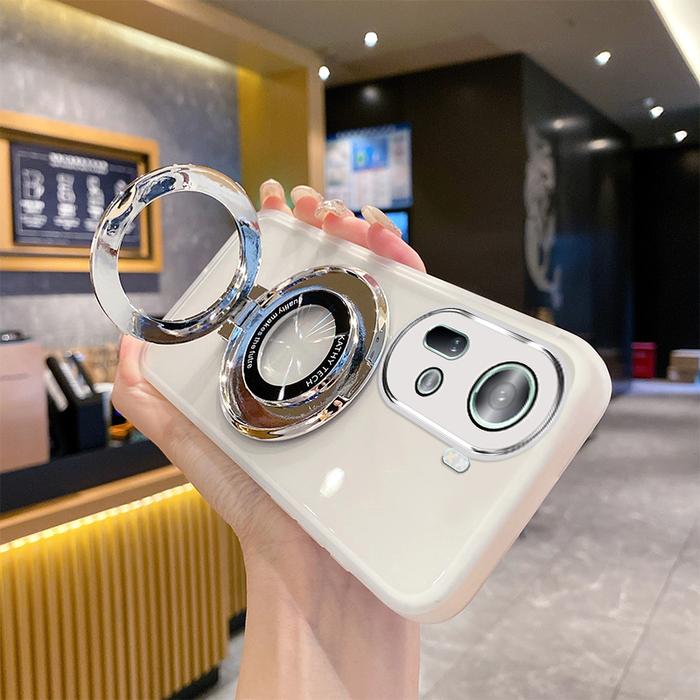 Gambar case silikon magsafe OPPO RENO 11 5G standing softcase - white, RENO 11 5G dari luckycase_NEW undefined Tokopedia