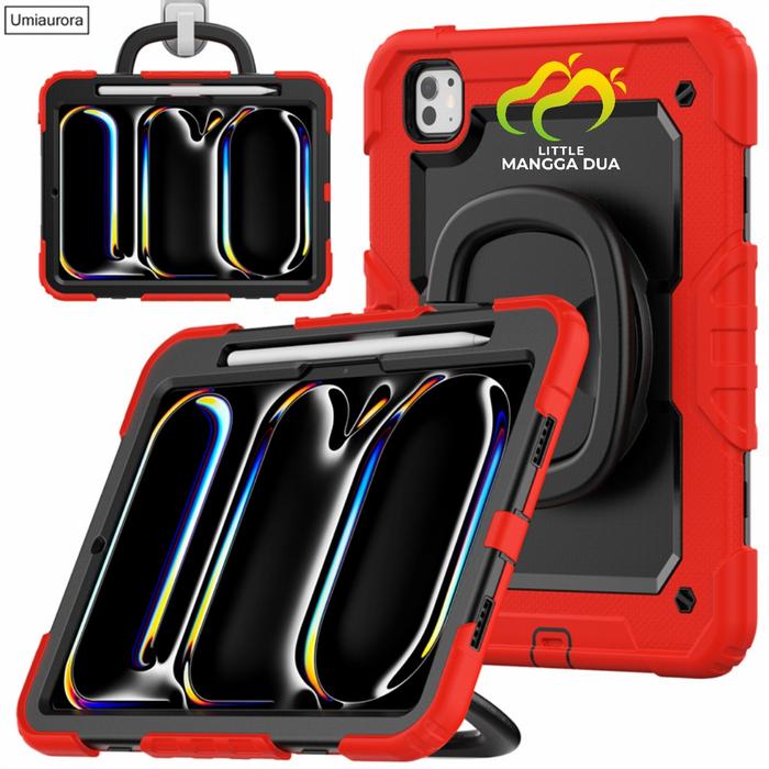Gambar Case Ipad Pro M4 Air M2 2024 11" 13" Casing ipad Cover iPad Armor Shockproof Military Grade - Red Black, iPad Air M2 11" dari little mangga dua undefined Tokopedia