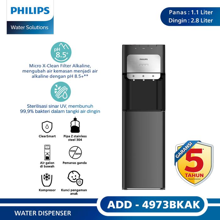 Gambar Philips Dispenser Bottom Loading ADD4973BKAK - Hitam (Filter Microplastic + Alkaline) - ADD4973BKAK dari Philips Water ID undefined Tokopedia