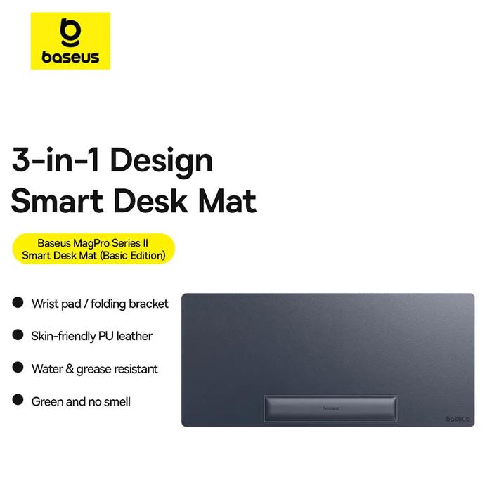 Gambar BASEUS SMART DESK MAT PAD WITH WIRELESS CHARGER FOR GAMING OFFICE WRIST REST LAPTOP PHONE STAND HOLDER KEYBOARD MOUSE PAD - Basic Edition dari D&D-oLshop undefined Tokopedia