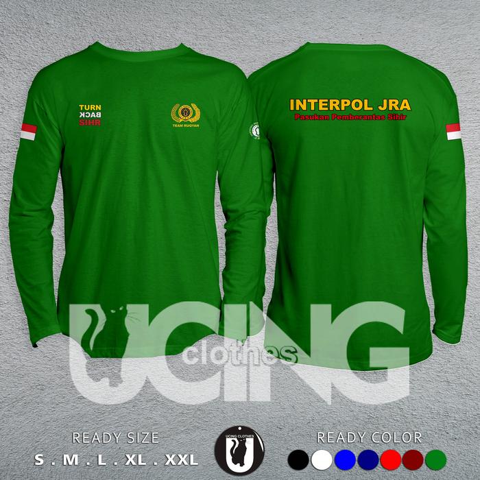Gambar Kaos Baju Interpol JRA Full Lengan Panjang Kaos Distro - Hijau, XXL dari Ucing Clothes undefined Tokopedia