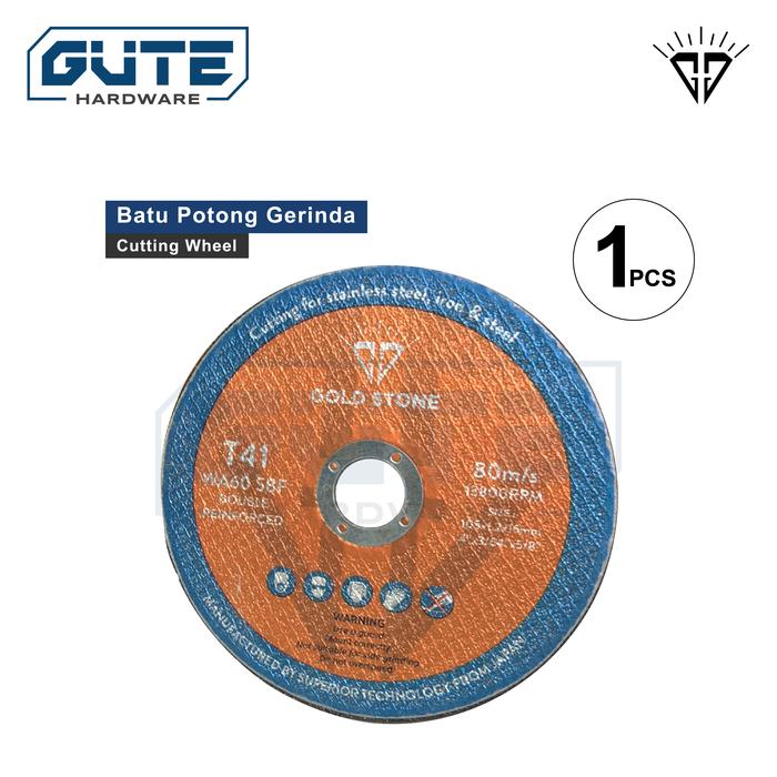 Gambar Batu Gerinda Potong 4” / Mata Gerinda Gurinda / Cutting Wheel A60 T41 - 1 Pcs dari Gute Hardware undefined Tokopedia