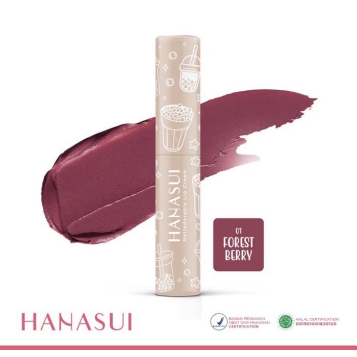 Gambar Hanasui Lip Cream Boba Mattedorable - 01 FOREST BERRY dari Fayaya Store undefined Tokopedia
