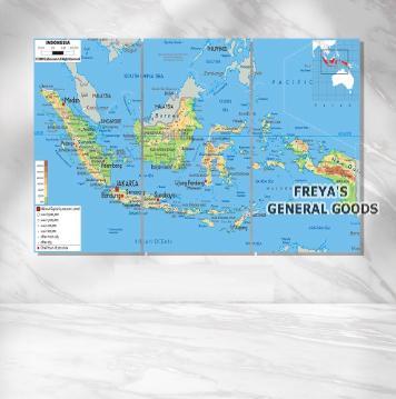 Gambar [FREYA] Hiasan Dinding Pajangan Kelas Peta Indonesia Edukasi Anak Sekolah Isi 3 Pcs - GQM1 dari Freya's General Goods undefined Tokopedia
