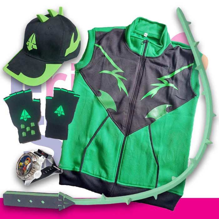 Gambar KOSTUM LENGKAP BOBOIBOY DURI / THORN TOPI + JAM TANGAN + SARUNG TANGAN + ROMPI + CEMETI Fashion - M dari Frimashoponline undefined Tokopedia