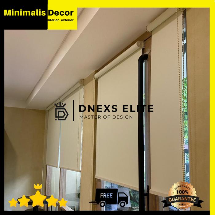 Gambar Roller Blind Dnexs Elite Blackout- Dimout - Custom Ukuran Privasi dengan Desain Elegan - Blackout dari Minimalis Decor undefined Tokopedia