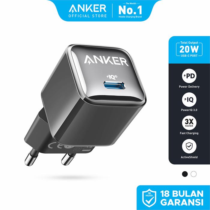 Gambar Wall Charger Anker PowerPort Nano Pro 20W - A2637 - Hitam dari Anker Official Solo undefined Tokopedia