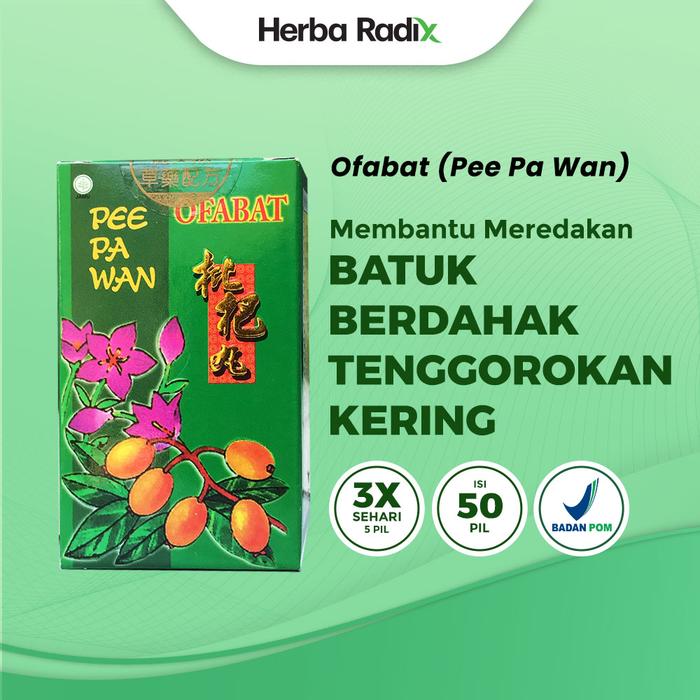 Gambar Pee Pa Wan / Ofabat - Obat Herbal Membantu Meredakan Batuk Berdahak dan Tenggorokan Kering | Daun Pi Pa by Herba Radix dari Sinar Herba Radix undefined Tokopedia