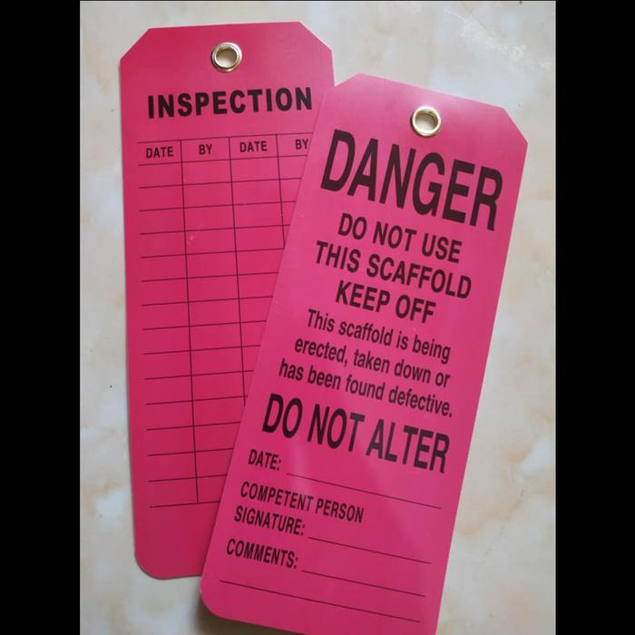 Gambar Plastic Scaffold Status Tag, Legend"Danger/Caution/Attention", - Merah dari Malikha&Nahla undefined Tokopedia