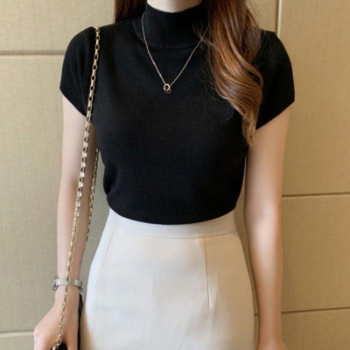 Gambar Knit Wear - Kaos Turtleneck Wanita Rajut Import Atasan Knit Premium Wanita Bahan Halus Lembut - Hitam dari KnitWearOutlet undefined Tokopedia