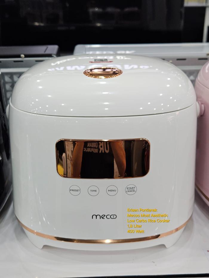 Gambar MECOO Rice Cooker Low Carbo Digital 1.8L 400 watt Most Aesthetic Rice Cooker - Putih dari Erisen Elektronik undefined Tokopedia