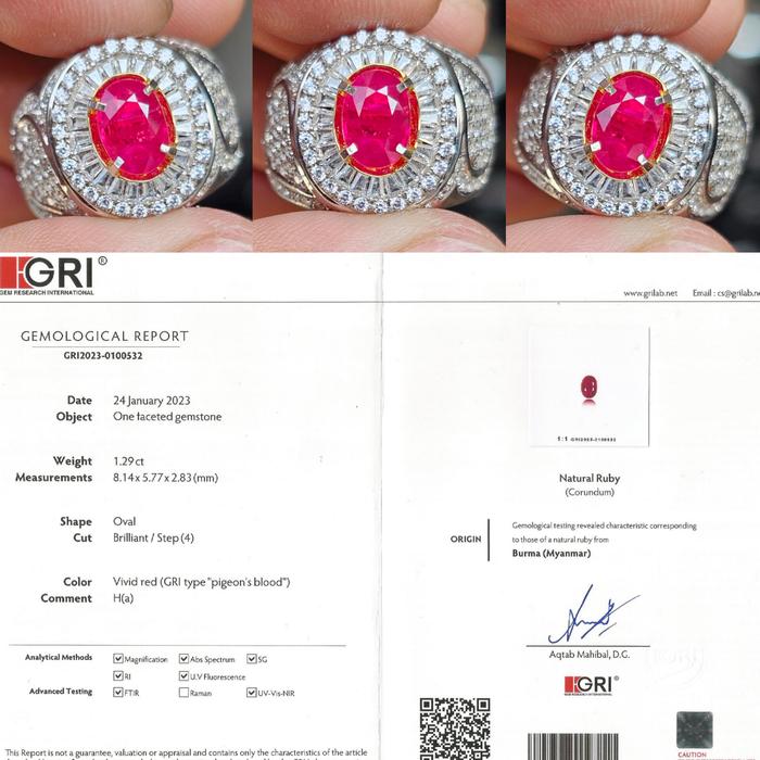 Gambar Natural HQ Batu Fresh Color Good Luster Vivid Red Pigeon Blood Ruby Burma Birma Myanmar Heated-a 1.29 cts dari The Luffy Permata undefined Tokopedia