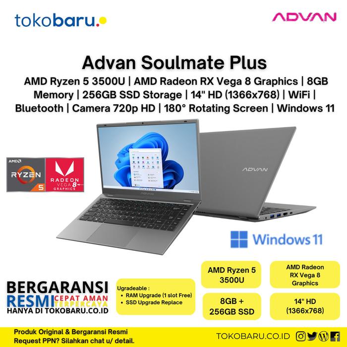 Radeon Vega Cpu Ryzen 3500u Jual Advan Soulmate Plus Ryzen 3500U