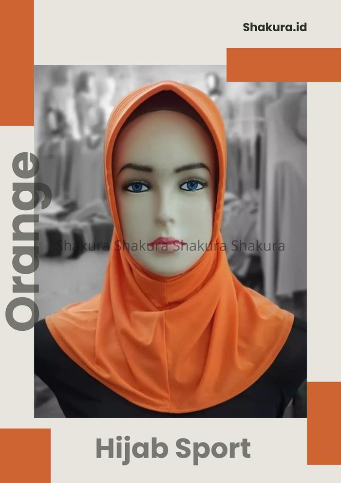 Gambar Shakura - Hijab Sport Spandek Premium Bergo Instan Olahraga Kerudung Sekolah Pet Besar Dan Tebal - Orange dari heheee undefined Tokopedia