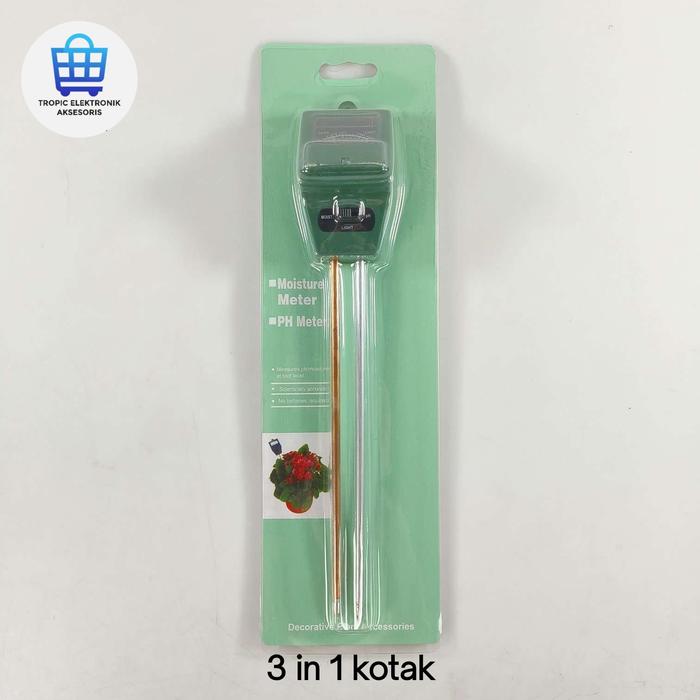 Gambar analog digital soil analyzer tester meter alat ukur PH tanah kelembaban humidity moisture light meter intensitas cahaya 2 in 1 3 in 1 4 in 1 soil detector - 3in1 kotak dari Tropic elektronik aksesoris undefined Tokopedia