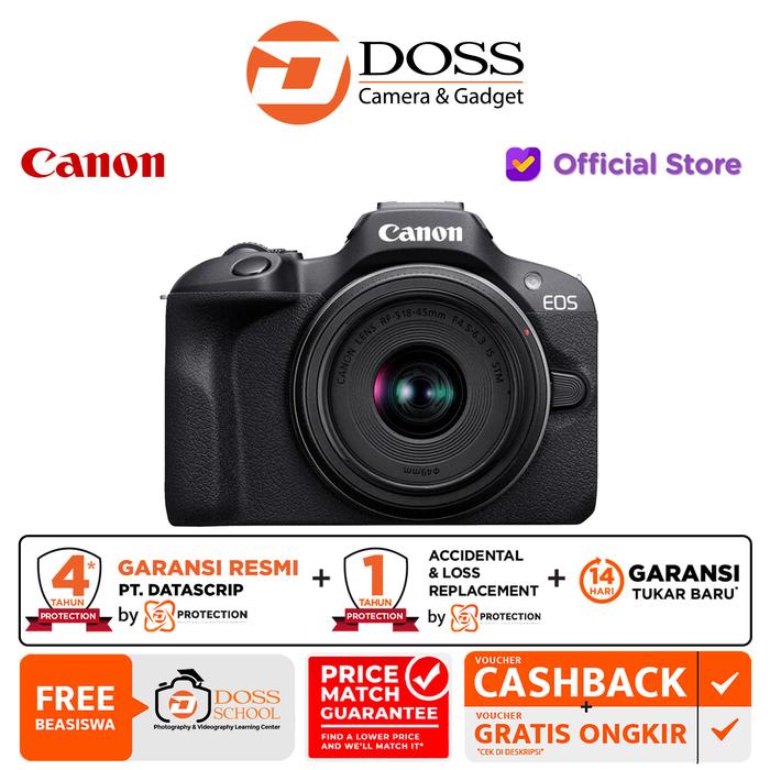 Gambar Canon EOS R100 Kit 18-45mm IS STM Canon R 100 R100 Kit 1845mm - StandardPackage dari dossjogja undefined Tokopedia