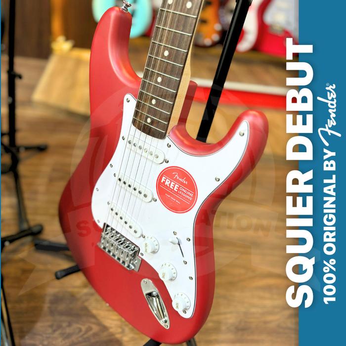 Gambar Paket Squier Debut Stratocaster Lengkap Electric Guitar | Gitar Elektrik Original - Merah, Guitar Only dari SoundStation Store undefined Tokopedia