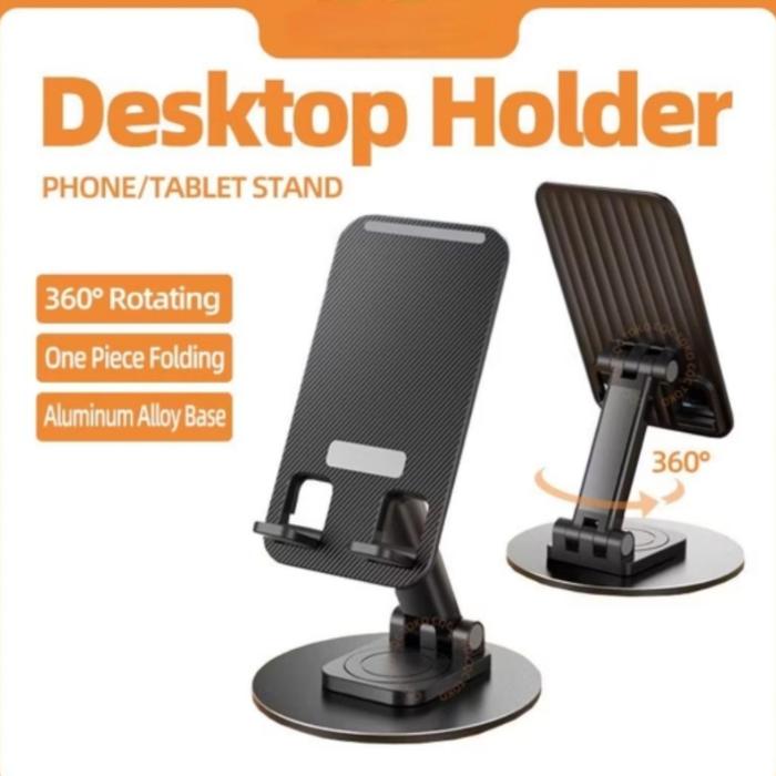 Stand Holder HP Tablet Putar 360 derajat Rotation Phone Holder Ipad Tablet  Putih