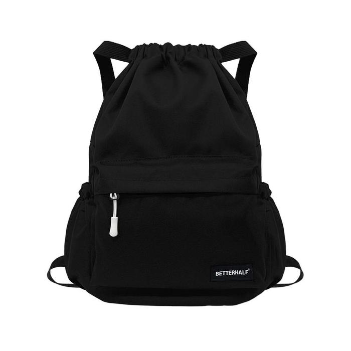 Gambar Borong Betterhalf Tas Ransel Serut String Bag Pria Wanita Multifungsi - Hitam dari Rizkai Tokko undefined Tokopedia
