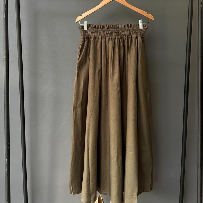 Gambar Rok Panjang 96 Katun Lebar Mayung Aline Fit M- XXL Lezahrasignature Long Skirt Cotton Clara - Hijau dari LEZAHRASIGNATURE undefined Tokopedia