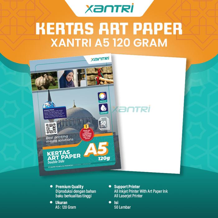 Gambar Kertas Art Paper A4 120gsm isi 50 Lembar Photo Paper 120 Double Side Art Karton Xantri Original Brosur Cartoon - A5 20 lembar dari Xantri.id undefined Tokopedia