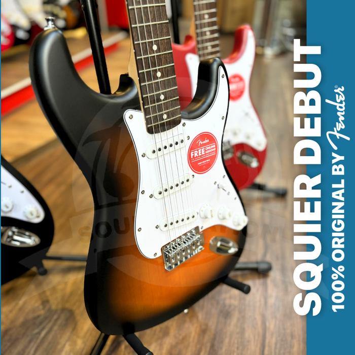 Gambar PAKET GITAR SQUIER STRATOCASTER DEBUT Electric Gitar | GUITAR PACK - Gitar Listrik Elektrik Original - Sunburst, Guitar Only dari SoundStation Store undefined Tokopedia