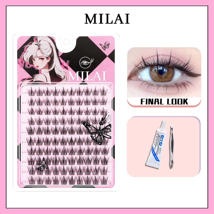 Gambar MILAI B09 Korean Look Bulu Mata Palsu Lem - Eyelash Ekstension Fake Lashes - Riasan Mata - pinset lem grts dari rayyakhfishop undefined Tokopedia