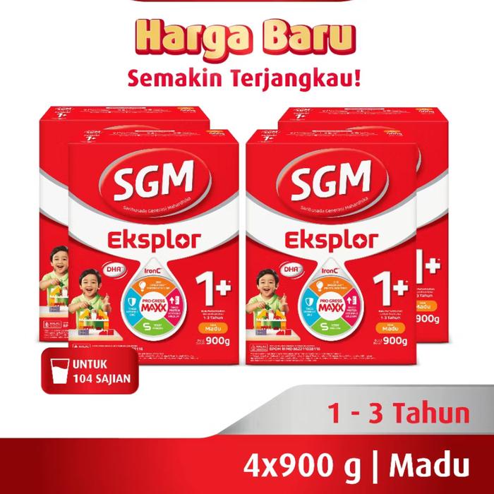 Gambar SGM Eksplor 1+ dengan IronC Susu Pertumbuhan Rasa Madu 900GR x 4 dari Semarangstore99 undefined Tokopedia